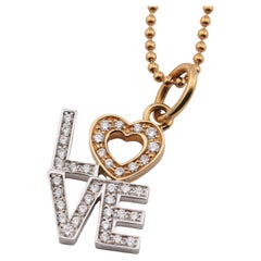Tiffany & Co. Halskette mit Love Charm-Anhänger, Diamant 18 Karat Weiß-Weiß-Rosa-Gold