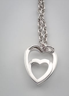 Cartier Etincelle Diamond 18K White Gold Heart Pendant Necklace