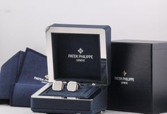 Patek Philippe Olive Green 18k White Gold Cubitus Cufflinks