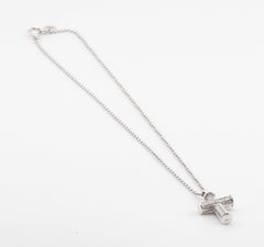 Bulgari Pave Diamond 18k White Gold Cross Necklace