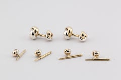 Cartier Trinity Three-Color 18 Karat Gold Knot Cufflink Stud Set