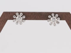 Tiffany & Co. Picasso Diamond Platinum Marguerite Flower Stud Earrings