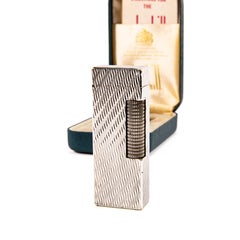Vintage Silver Plated Dunhill Rollagas Lighter 1980 in box