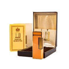 Vintage Dunhill Rollagas Lighter Orange Lacquered in Box 1979