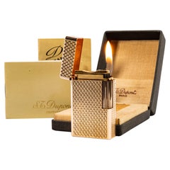 Vintage Rose Gold Plated S.T. Dupont Ligne 1 BR Regular Lighter in Box 1980s