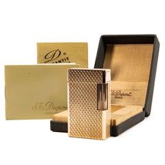 Vintage Rose Gold Plated S.T. Dupont Ligne 1 BR Regular Lighter in Box 1980s