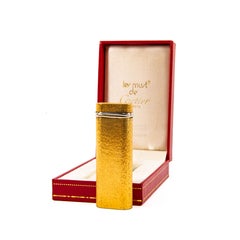 Vintage Gold Plated Cartier Trinity Lighter in Box 1970s