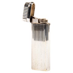 Vintage Silver Plated Cartier Les Must Lighter Cabachon 1990s