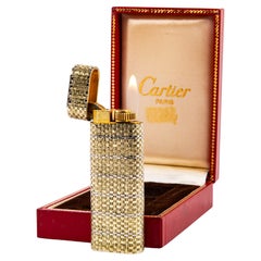 Vintage 14k Gold Jacketed Cartier Les Must Lighter in Box 1970s