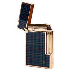 Vintage S.T. Dupont Ligne 2 Regular Lighter Plaid Lacquered 1980s