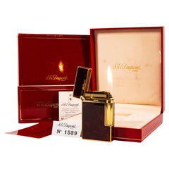 Vintage S.T. Dupont Ligne 2 Montparnasse Lighter Red Lacquered in Box 1990s