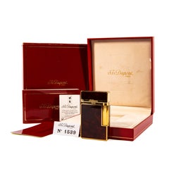 Vintage S.T. Dupont Ligne 2 Montparnasse Lighter Red Lacquered in Box 1990s