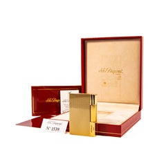 Vintage Gold Plated S.T. Dupont Gatsby Lighter in Box 1980s