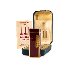 Vintage Dunhill Rollagas Lighter Red Lacquered in Box 1980s