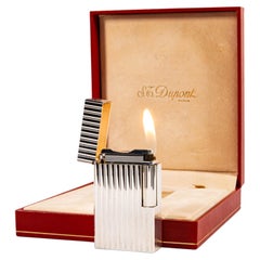 Vintage Silver Plated S.T. Briquet Dupont Ligne 1 BR Regular, dans sa boîte d'origine, années 1990