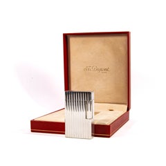 Vintage Silver Plated S.T. Briquet Dupont Ligne 1 BR Regular, dans sa boîte d'origine, années 1990
