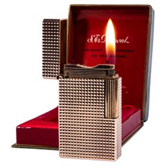 Vintage Rose Gold Plated S.T. Dupont Ligne 1 BS Regular Lighter in Box 1960s
