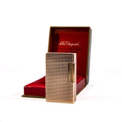 Vintage Rose Gold Plated S.T. Dupont Ligne 1 BS Regular Lighter in Box 1960s