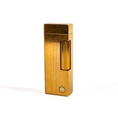 Vintage Gold Plated Dunhill Rollagas Lighter Satin 1984
