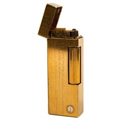 Vintage Gold Plated Dunhill Rollagas Lighter Satin 1984