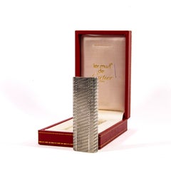 Vintage Silver Plated Cartier Les Must Lighter in Box 1970s
