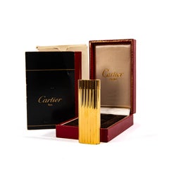 Vintage Gold Plated Cartier Les Must Lighter in Box 1970