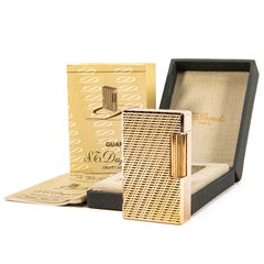 T&T placcato in oro d'epoca Accendino Dupont Ligne 1 BS Regular nella confezione originale, 1971