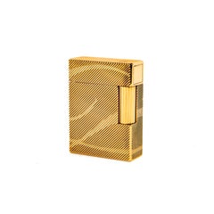 T&T placcato in oro d'epoca Dupont Ligne 1 BR Regular Lighter con logo D, anni '90