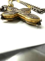 diamond silver gold cross pendant necklace