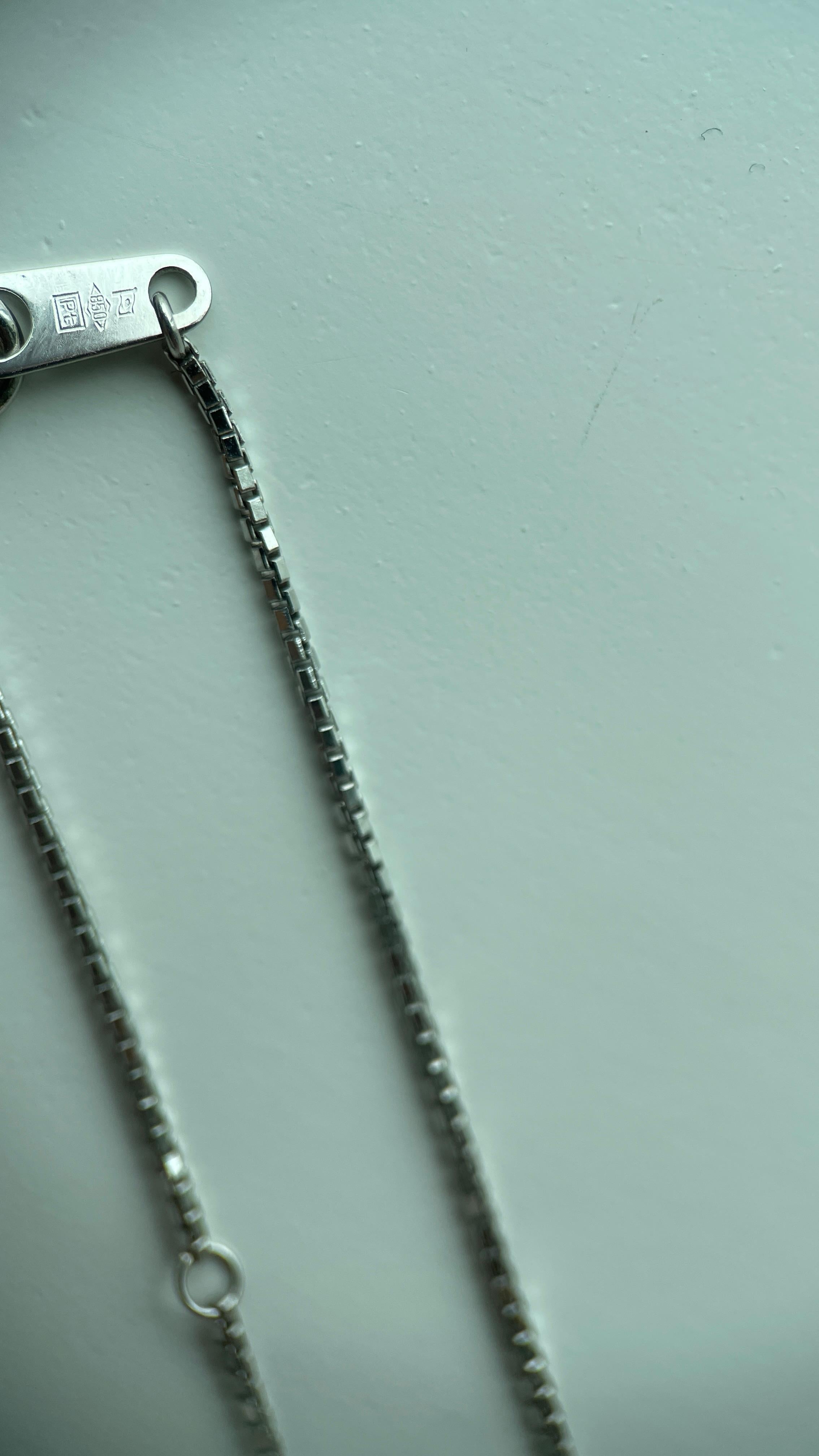 Collar de cadena de caja de platino de 18