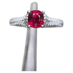 1.07ct Vibrant Vivid Red Spinel Ring with Natural Diamonds in 18k solid gold