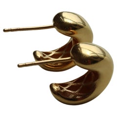 22k 916 Gold Skulpturaler halber Creolenring (Größe 14,6mm/1,46cm)-3,69g