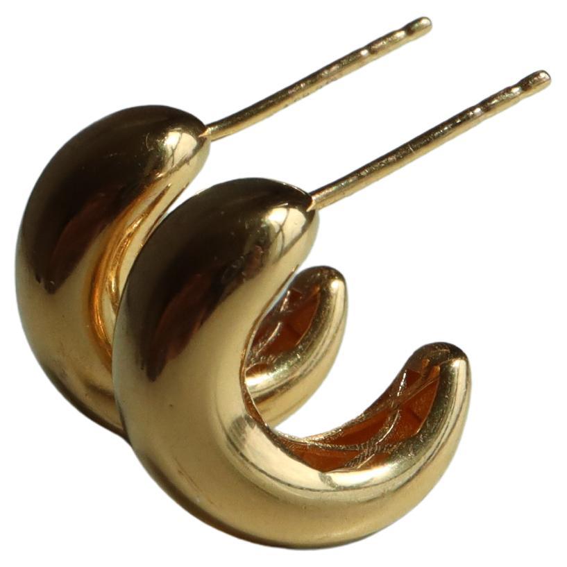 Orecchini a cerchio con scultura in oro 22k 916 (misura 14,6mm/1,46cm)-3,69g