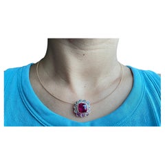4.37Ct No Heat Burma Red Spinel Pendant in 18k gold