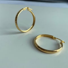 Orecchini a cerchio in oro 22k - Oro puro 916 (dimensioni 25 mm) Orecchini a cerchio in oro 916 / oro puro (2,84 g)