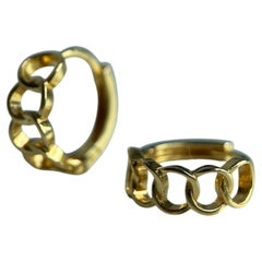 Orecchini a cerchio in oro 22k - Oro puro 916 (dimensioni 1 cm) Orecchini a cerchio in oro 916/oro puro (1,9 g)