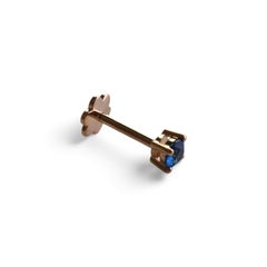Single Minimalist Flat Back Burmese Unheated Sapphire Stud – Sold Individually