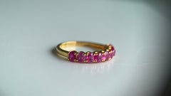 Burma Unheated Ruby Ring in 18k gold (Ruby Half Eternity Ring)
