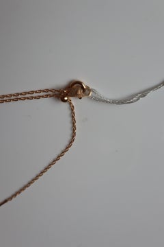 Collar con cadena de oro de 18k y cable flexible de 18" con deslizador ajustable (cualquier longitud)
