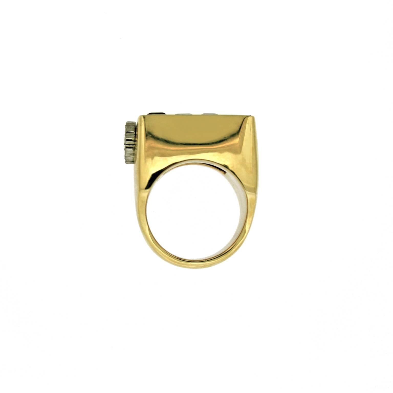 Women's Days of the Week Ruby Diamond Gold Ring For Sale