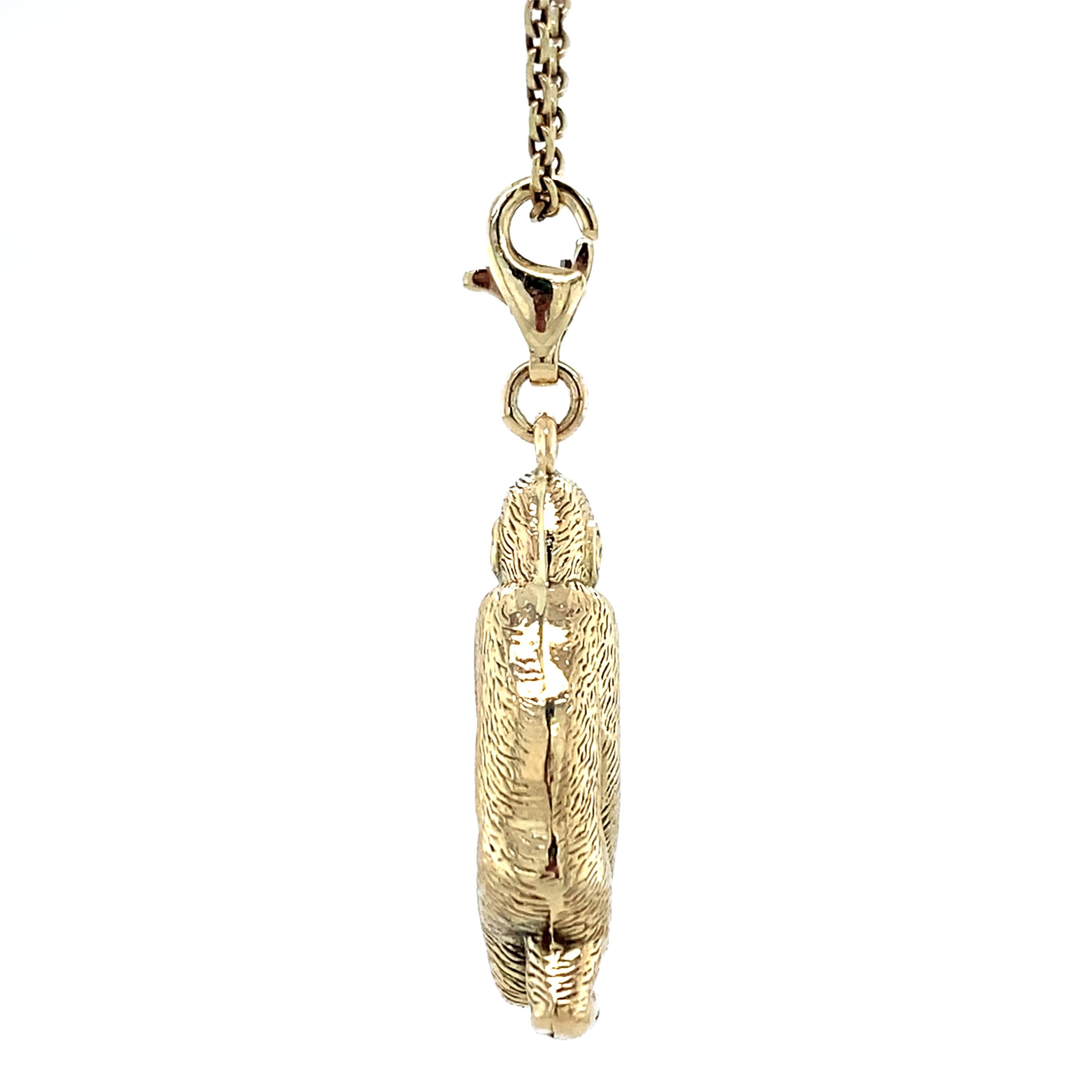 Contemporaneo Ciondolo Charm Scimpanzé Scimmia d'epoca, oro giallo 14 carati in vendita