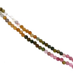 Handmade Tourmaline and Baroque Pearl Beaded Necklace, 14K Gold