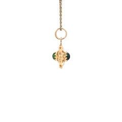 Vintage Reversible Tourmaline Pendant, 18 Karat Gold