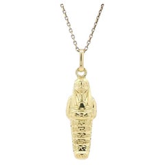 Vintage Mummy Sarcophagus Charm 14 Karat, Egyptian Revival