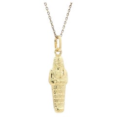 Vintage Mummy Sarcophagus Charm 14 Karat, Egyptian Revival