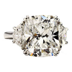8.05 Carat Cushion Cut Diamond Platinum Ring