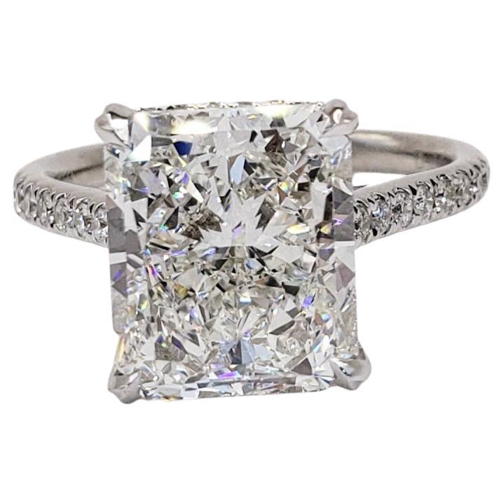 David Rosenberg 5.02 Carat Radiant Cut G/SI1 GIA Diamond Wedding Engagement Ring
