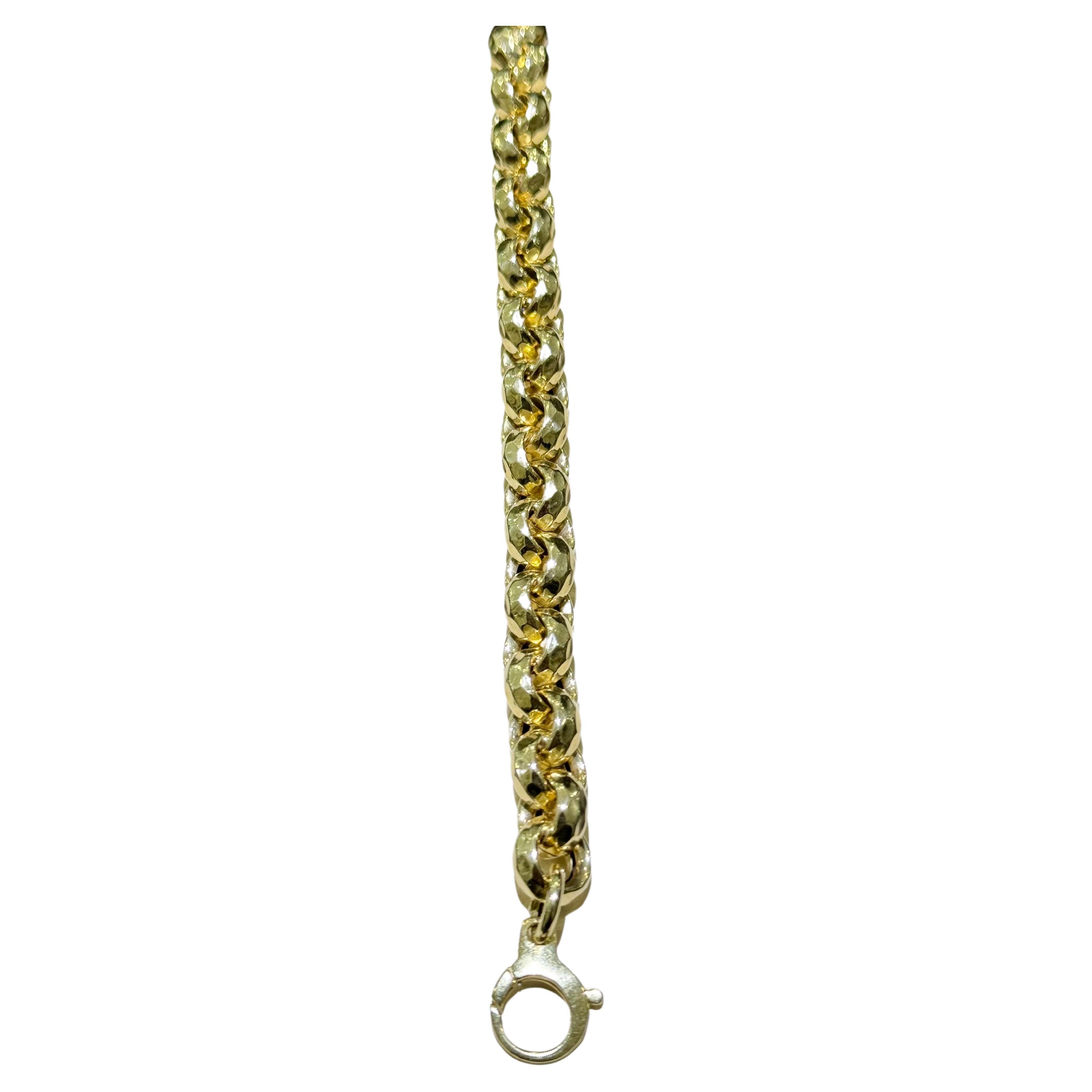 14k Chunky Round Link Bracelet In 14k For Sale