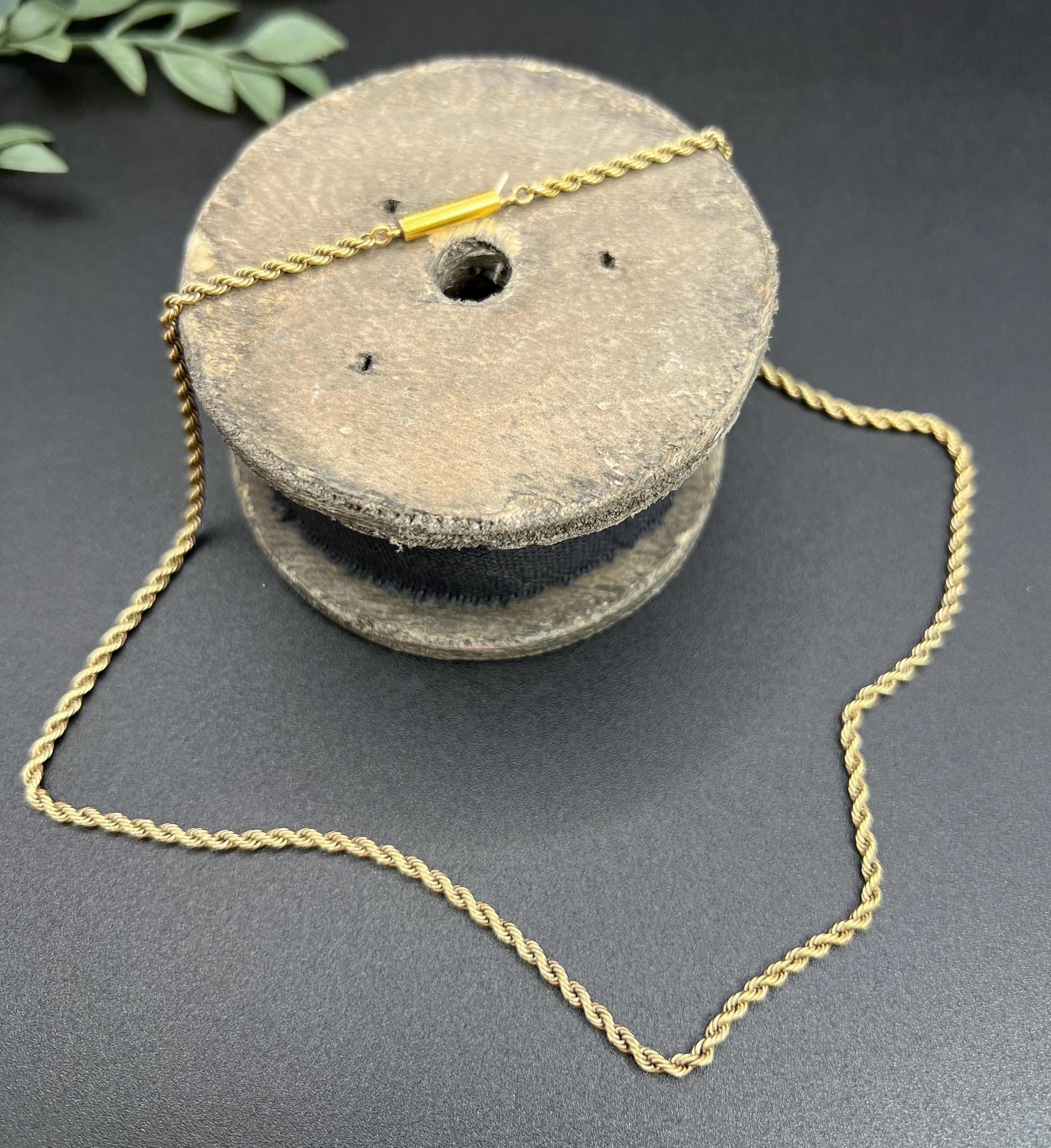 Catena antica in oro giallo 15ct, vittoriana, 16 1/2 Inch Solid A Link in vendita 3