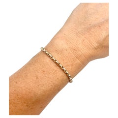 Bracciale antico in oro rosa 9ct, edoardiano con maglie ovali sfaccettate da 7 1/4 di pollice
